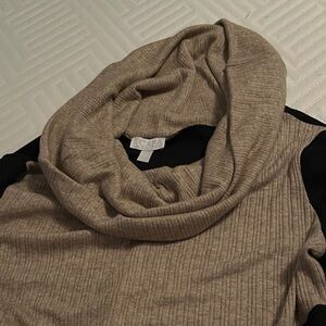 SCAPA Lauren Perre. XL. Escapada Taupe and Black Cowl Neck Sweater
